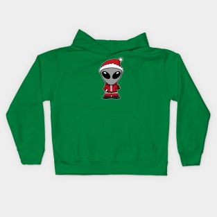 Santa Gray Space Alien Kids Hoodie